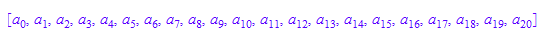 [a[0], a[1], a[2], a[3], a[4], a[5], a[6], a[7], a[8], a[9], a[10], a[11], a[12], a[13], a[14], a[15], a[16], a[17], a[18], a[19], a[20]]